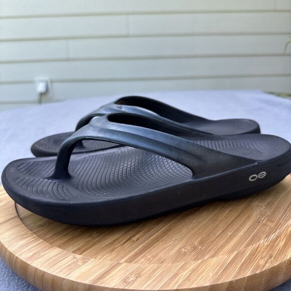 OOFOS Oolala Flip Flop Thong Recovery Sandal Womens Size 11 Black Comfort - Picture 5 of 11